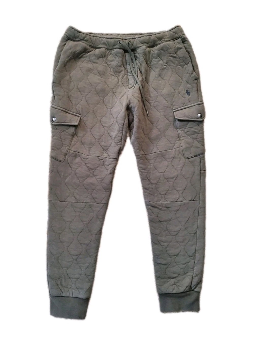 POLO RALPH LAUREN Luxury Jersey Quilted Cargo Joggers M - Picture 2 of 12